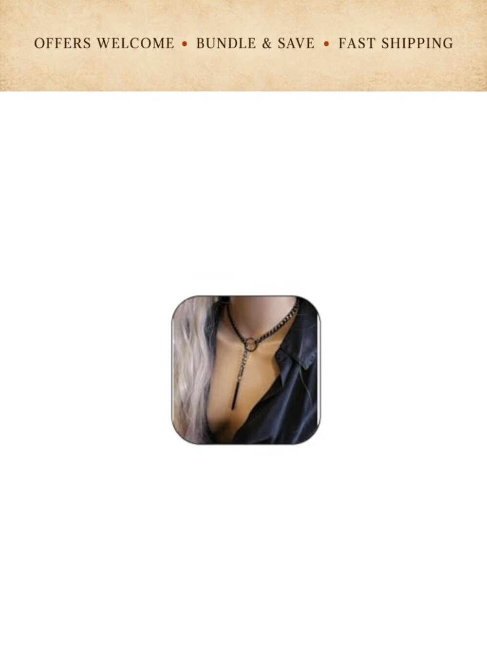 Stainless Steel Lariat Y Necklace Gothic Punk Bar Pendant Choker